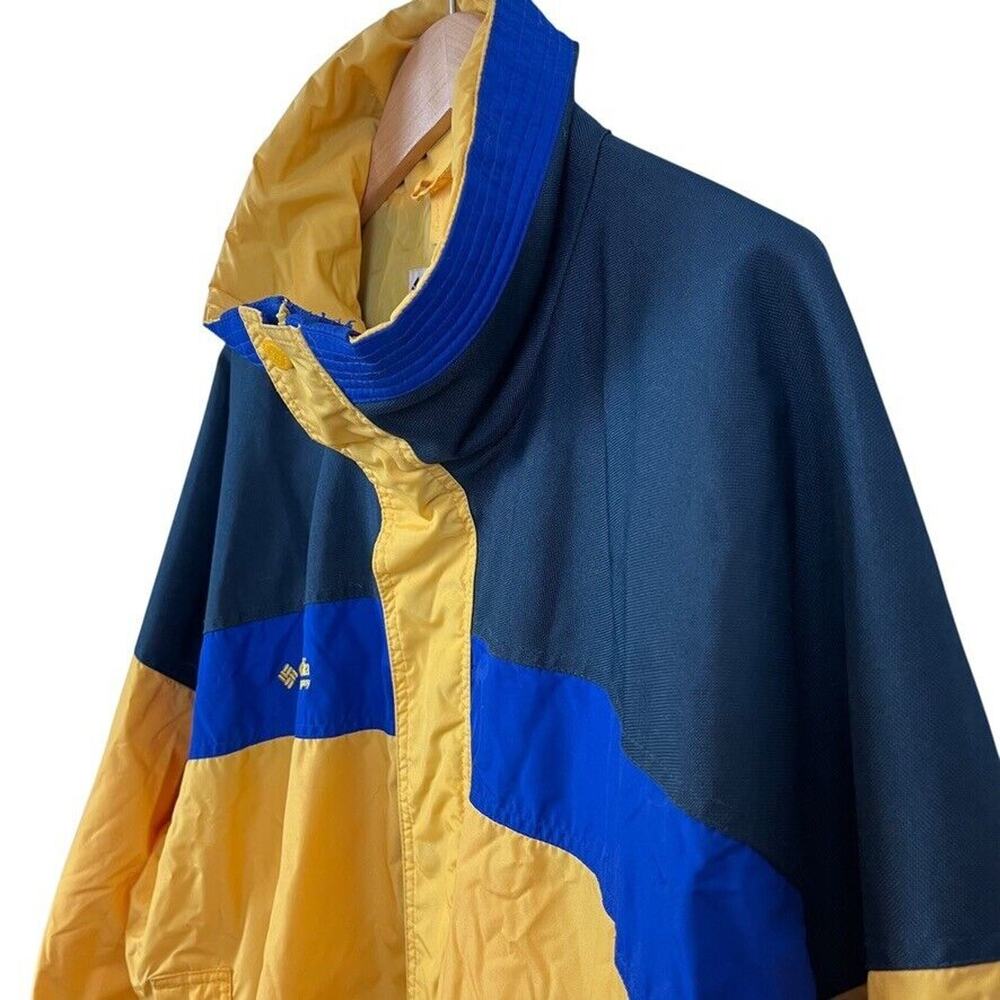 Columbia Mens Yellow Blue Bugaboo Full Zip Jacket Nylon Hiking Camping sz XL - Picture 9 of 12